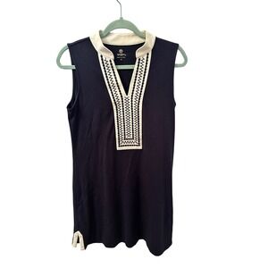 Spartina 449 Tunic Top Womens Medium Navy Excellent Preppy Coastal Sleeveless